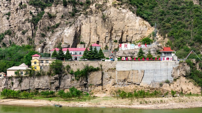 龙门水文站（无人机照片，4月29日摄）。新华社记者 邹竞一 摄