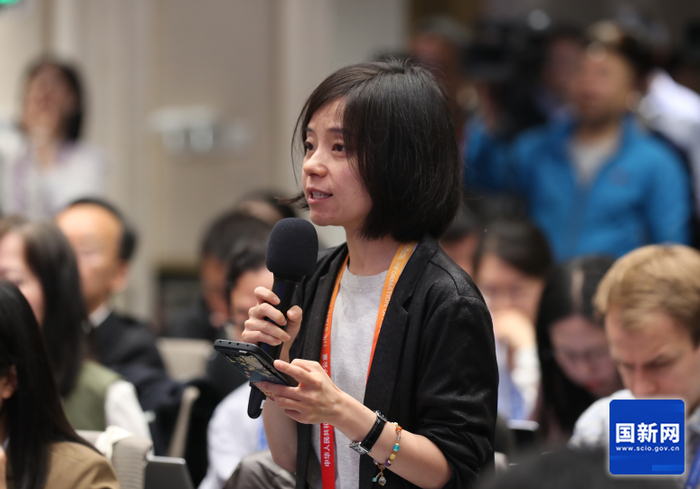 金融时报记者提问（刘健 摄）