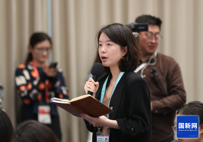 南华早报记者提问（刘健 摄）