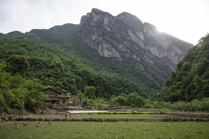 5月2日拍摄的“下桃花源”，这里“土地平旷，屋舍俨然，阡陌交通，鸡犬相闻”。新华社记者 伍志尊 摄