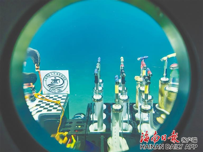 科考船在深渊采集信息。