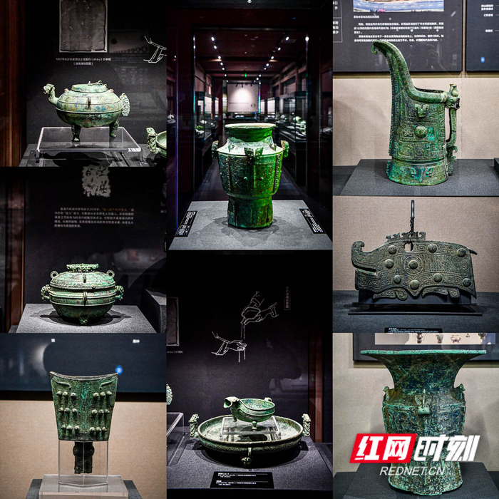 展出的部分青铜器。