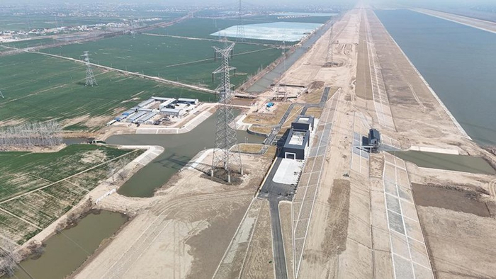 俯瞰陶圩河闸站。盐城市水利局供图