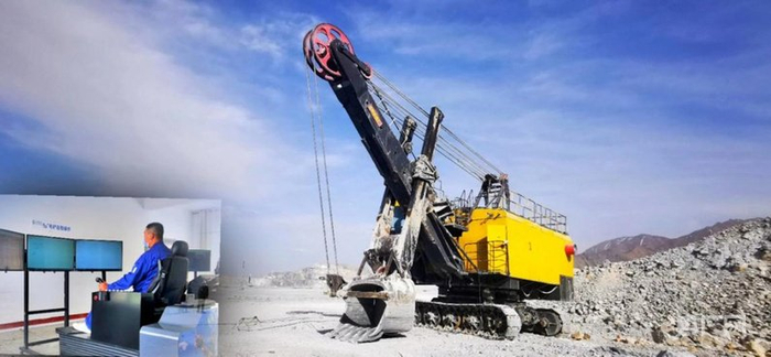 矿工们像打游戏一样完成采矿作业（央广网发 甘肃移动供图）