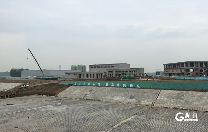 官路水库出库泵站正在建设中