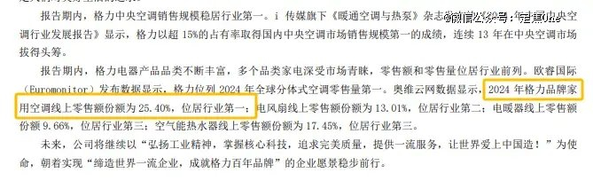 格力电器2024年年报截图