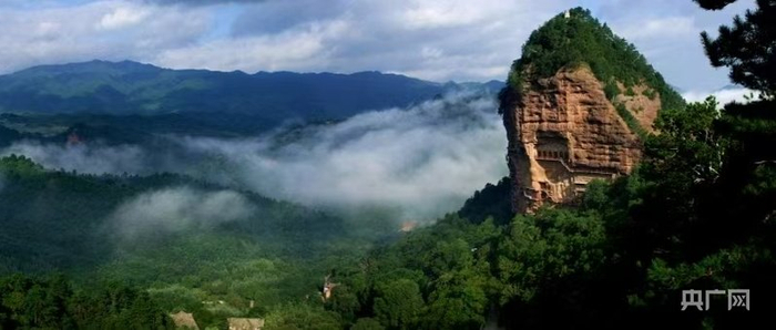 天水麦积山石窟（央广网发  天水市委宣传部供图）