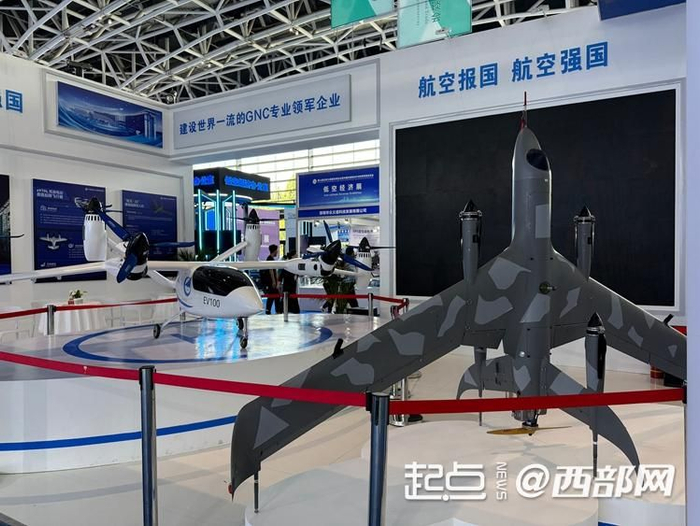 现场展示的各种造型飞机