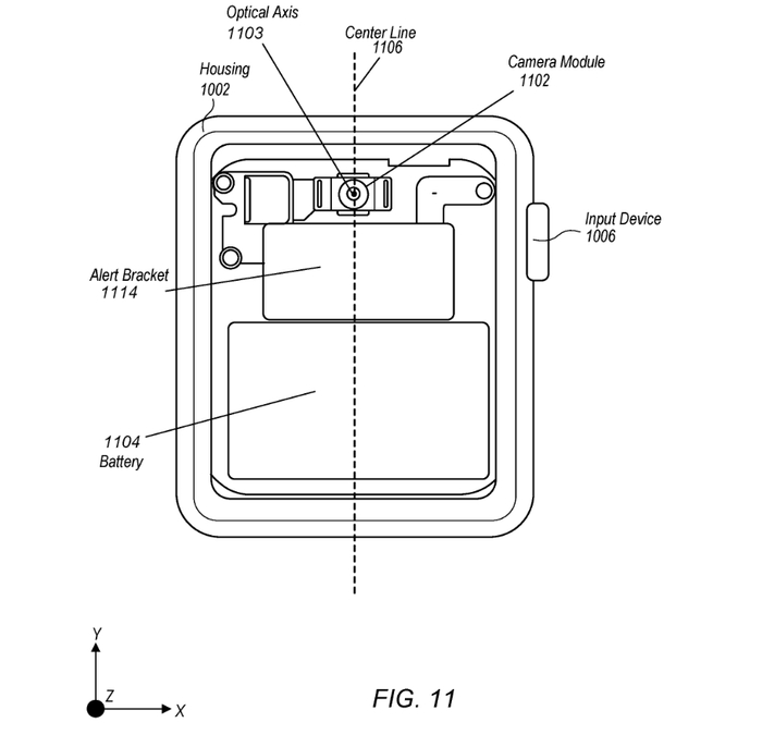 Apple Watch 屏下摄像头专利图