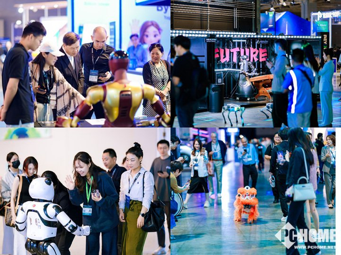 参会者与机器人互动