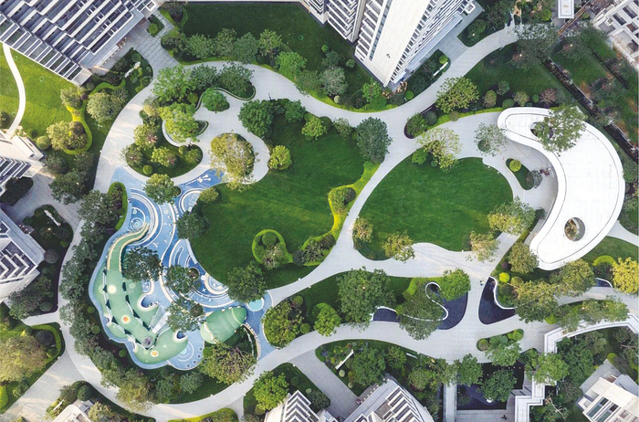     小区园林实景。