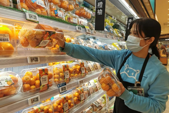 △四会沙糖桔进驻盒马鲜生。图源 四会发布