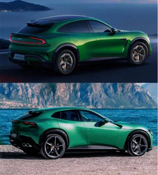 ▲小米YU7（上）、法拉利Purosangue（下）