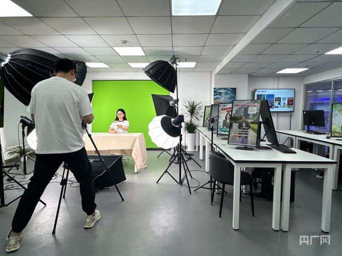 汇智互娱数字人展厅（央广网见习记者  吕倩媛  摄）