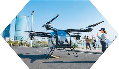 1月21日，海南飞行汽车应用示范岛项目在海南省海口市启动。苏弼坤摄（人民视觉）