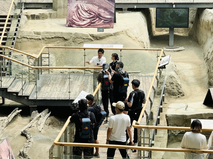 董宇辉探访金沙遗址博物馆（周宝 摄）