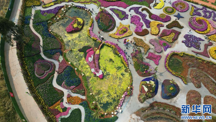 色彩艳丽的海洪莫奈花园（资料图）。新华网发（昆明滇池国家旅游度假区 供图）