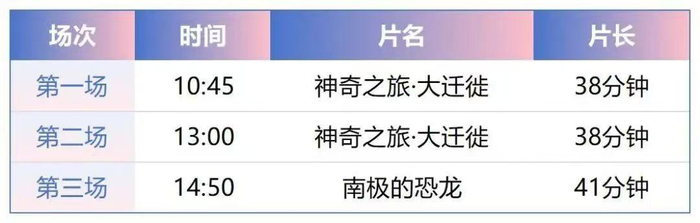 球幕影院电影场次（黑龙江省科技馆提供）