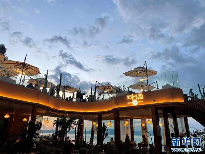 落日时分的海晏村（资料图）。新华网发（昆明滇池国家旅游度假区 供图）