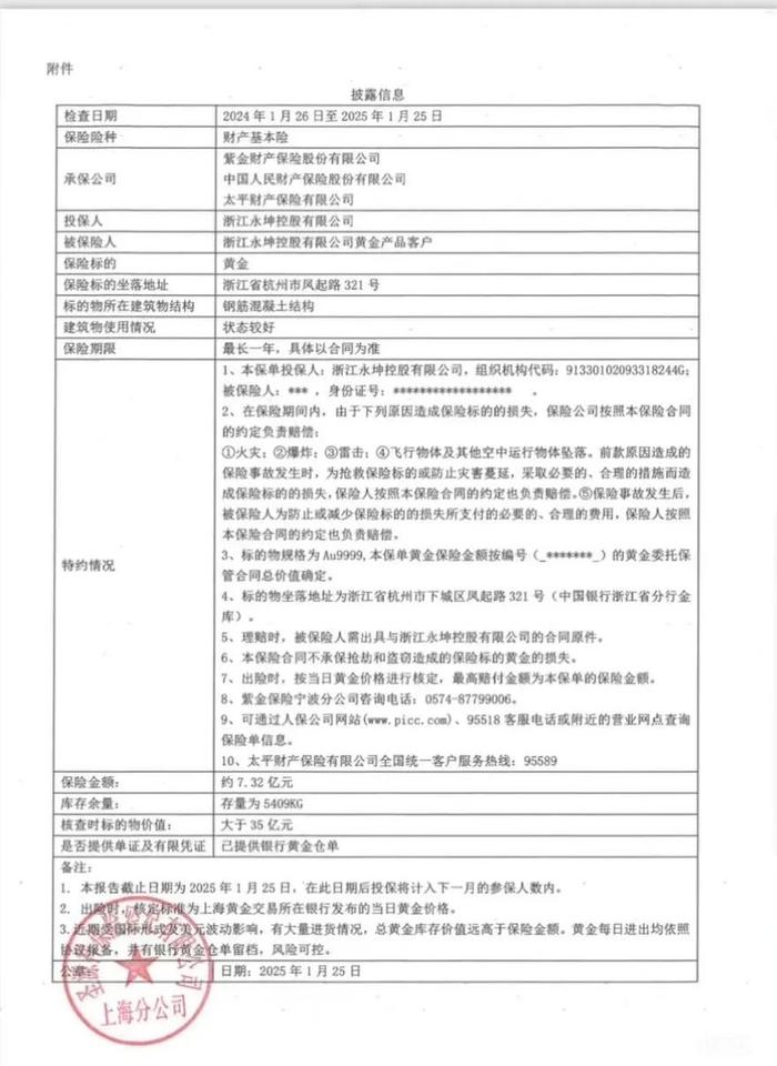 保单信息 来源:社交平台截图