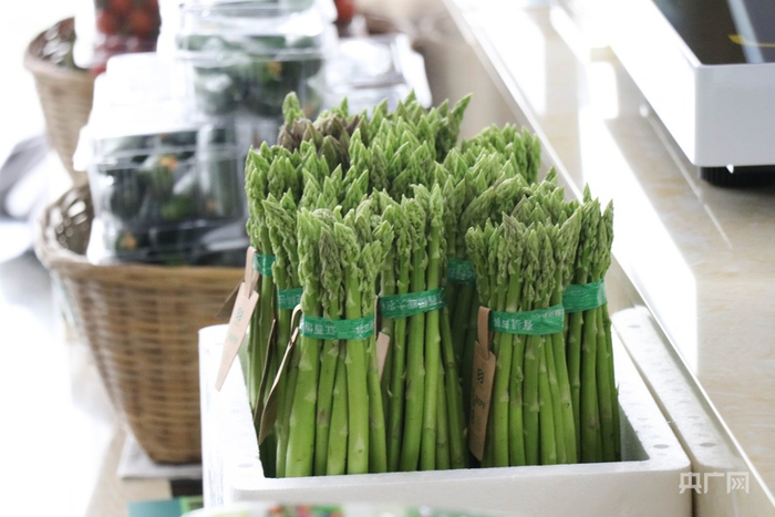 新采摘的有机芦笋（央广网记者  刘培俊  摄）