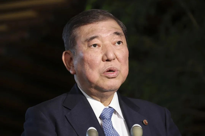 当地时间2025年5月26日，日本东京，日本首相石破茂就政府储备大米发表讲话/图源：视觉中国