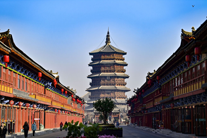 这是应县木塔一景（2025年2月27日摄）。新华社记者 杨晨光 摄