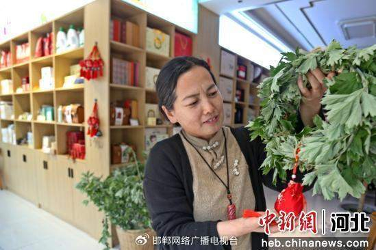 图为艾产品门店新推出的艾草产品。 郭江鹏 摄