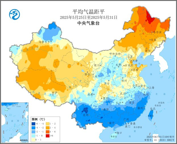 图1 全国平均气温距平
