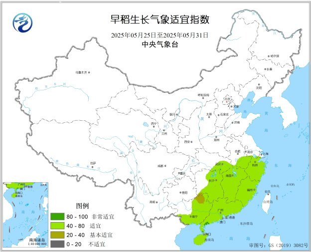 附图4 早稻生长气象适宜指数