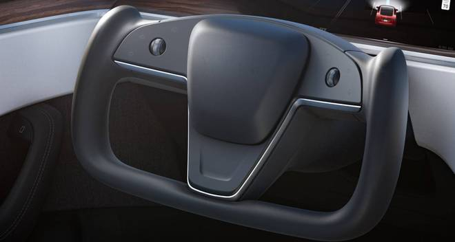 ▲Model S 的 Yoke 方向盘