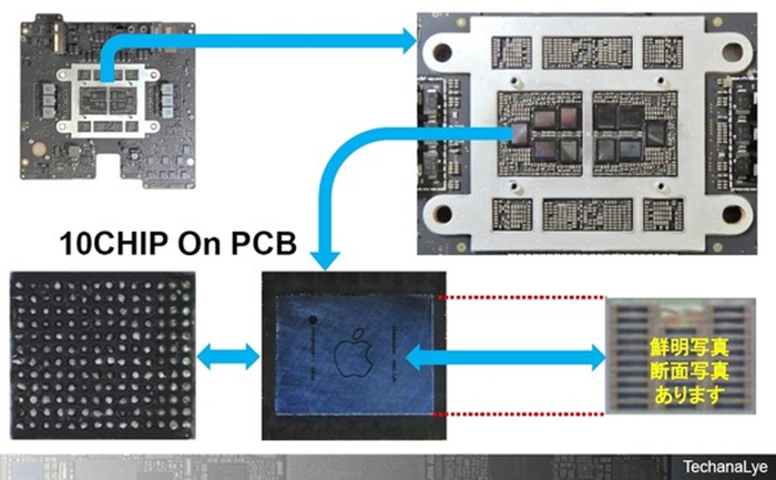 Mac Studio M3 Ultra处理器板底面