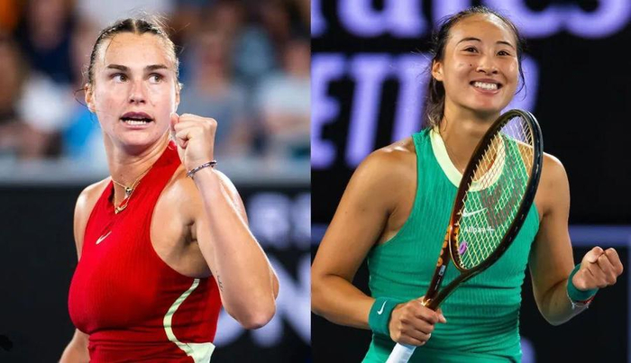 资料图：萨巴伦卡和郑钦文。