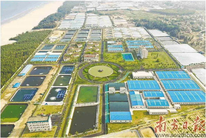 从空中俯瞰国家863计划项目海水养殖种子工程南方基地。