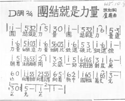 歌曲《团结就是力量》发表在1945年10月8日的《晋察冀日报》上。以上图片均为赵姗姗、卢乔提供
