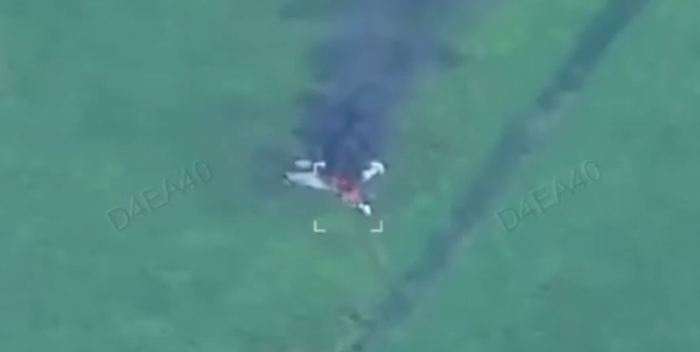 △乌空军公布的击落苏-35视频截图