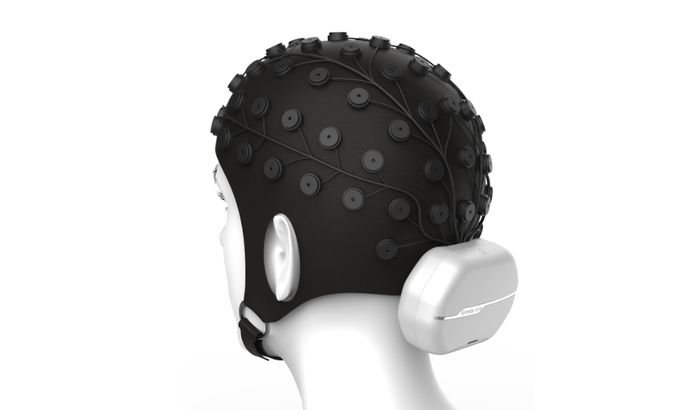 △图为翔宇医疗Sunk Link·天枢 脑电图机 XY-K-WXND-VI，64导联，可对全脑脑电信号进行采集、处理。