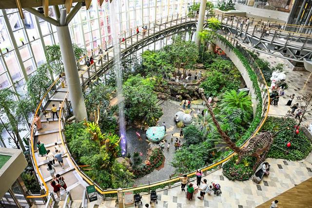 6月7日，消费者在重庆市两江新区光环购物公园游览、休闲。新华社记者 王全超 摄