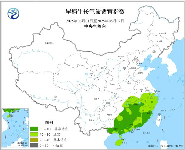 附图4 早稻生长气象适宜指数