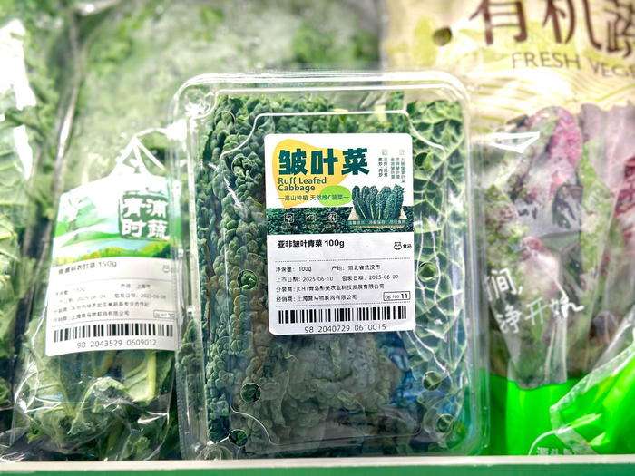 盒马推出的“亚非皱叶青菜”被称为羽衣甘蓝的升级版