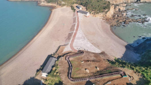 ▲整治后的帽羽砂岸滩鸟瞰图