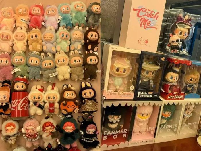 苏苏家中收藏的LABUBU。受访者供图