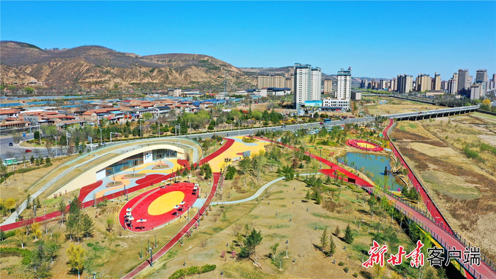 　黄河流域平凉市泾河干流综合治理项目。本文图片均由新甘肃·甘肃日报记者 田蹊 摄