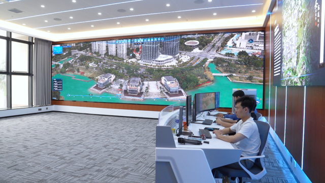 龙文区空地一体智慧治理指挥中心（林福佳 摄）