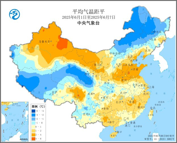 图1 全国平均气温距平