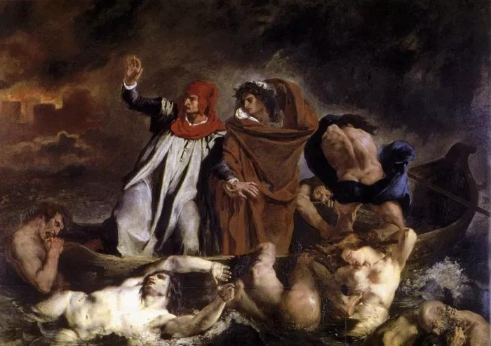 《但丁和维吉尔共渡冥河》