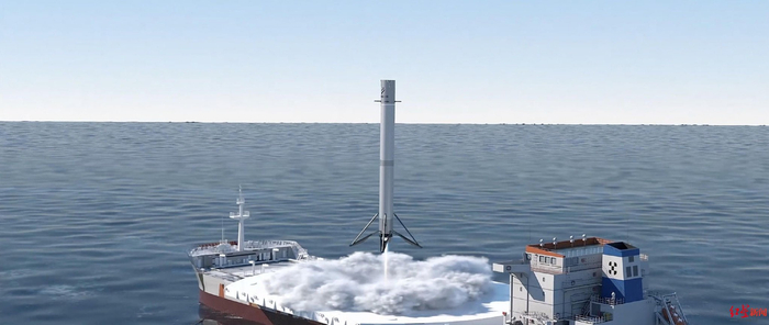 ▲双曲线三号运载火箭一子级海上回收（效果图）