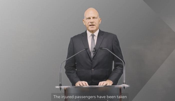 △印度航空公司首席执行官发布视频截图