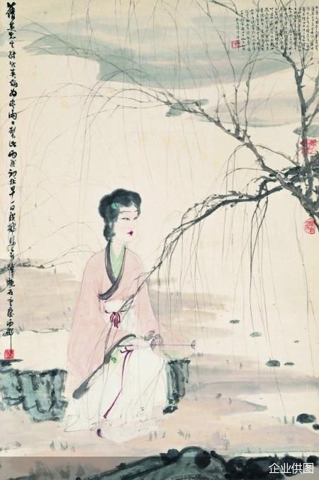 傅抱石柳溪仕女2415万元成交北京保利拍卖