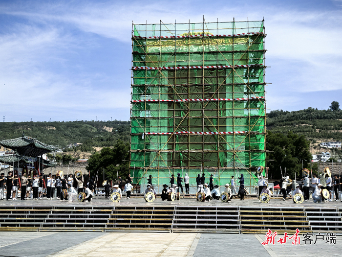 公祭伏羲大典乐舞告祭演出排练现场。新甘肃·甘肃日报记者 安东摄